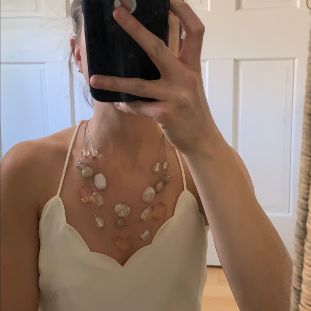 NY & Co 3 layer pink gem necklace